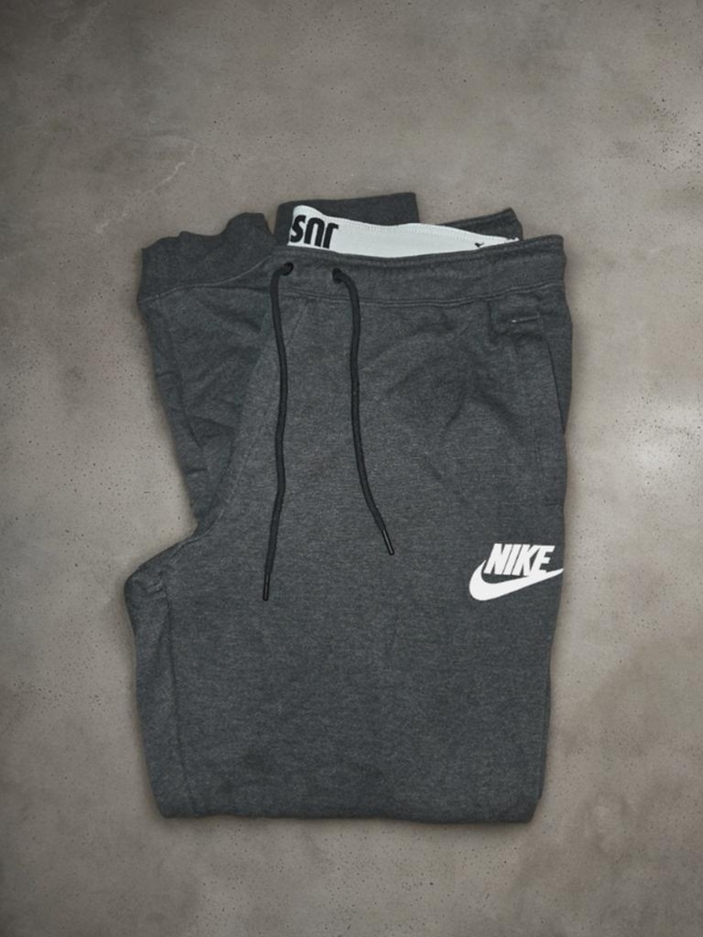 Nike Dark Gray Jogger Pants with White Logo